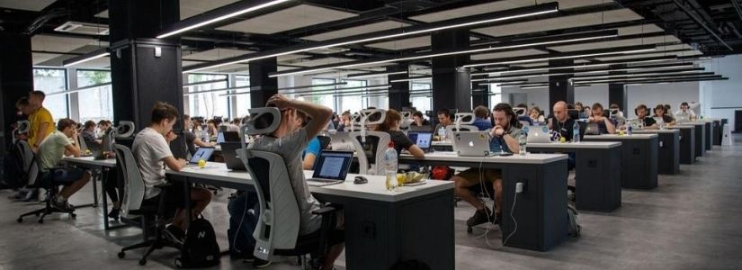 A bunch of software engineers working remotly for a US partner that hired them for a nearshore outsourcing development project